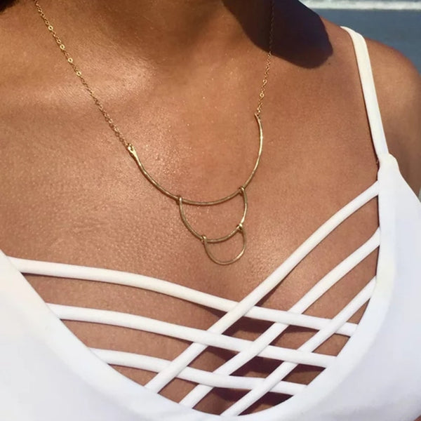 Layered Cut Halo Necklace