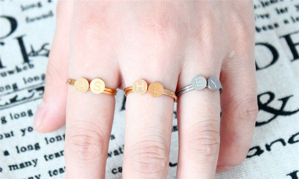 Stackable Stainless Steal Initial Ring