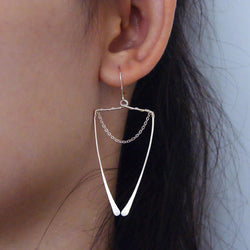 Enclosed Chain Drop Earrings