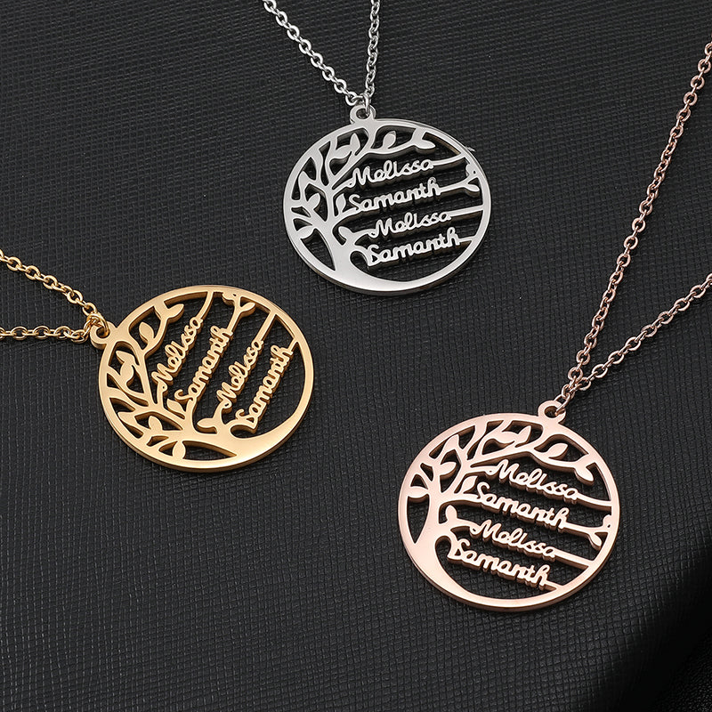 Family Tree Stainless Steel Necklace