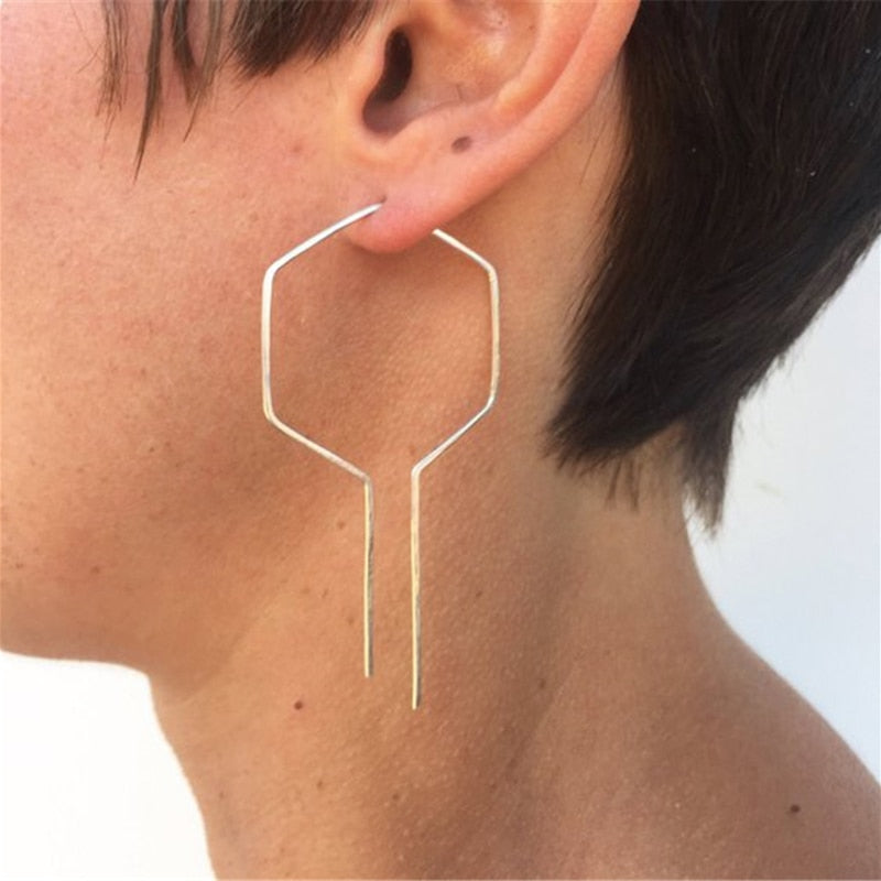 Open Hex Cut Earrings
