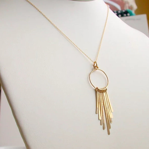 Feather Hoop Necklace