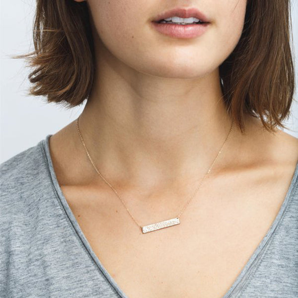 Rippled Gold Bar Necklace
