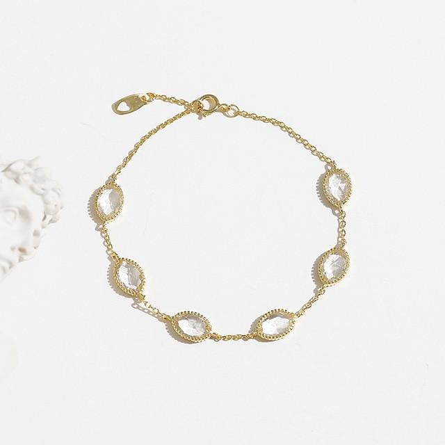 Gold Chain Link Gem Bracelet